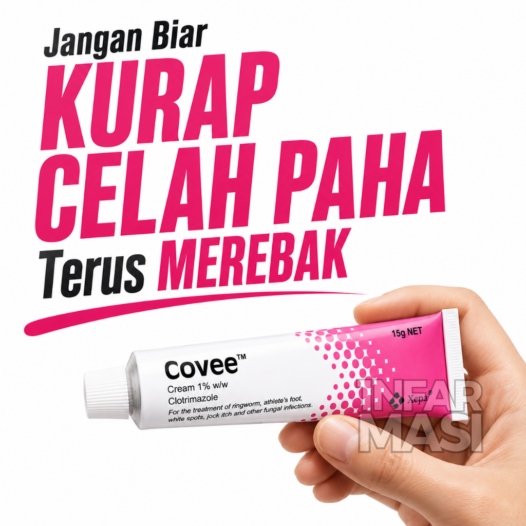 COVEE Clotrimazole 1% Cream 15g krim antikulat