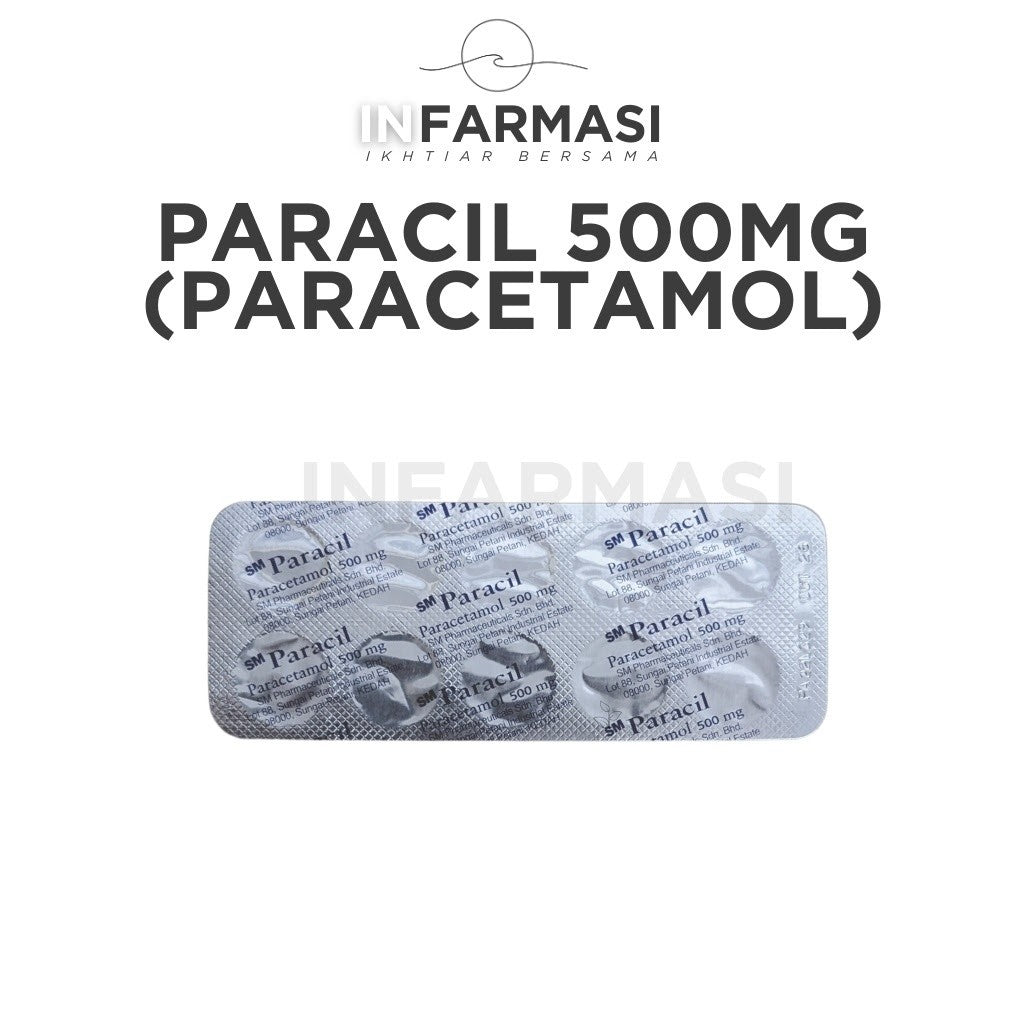 Paracil Paracetamol 500mg Tablet 1 Keping (10's) - Ubat Demam Dewasa KK Klinik Kesihatan Hospital