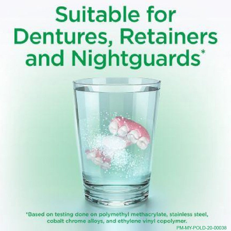 Polident 3 Minute Daily Cleanser For Dentures 6's (Strip) - Ubat Tablet Cuci Rendam Gigi Palsu