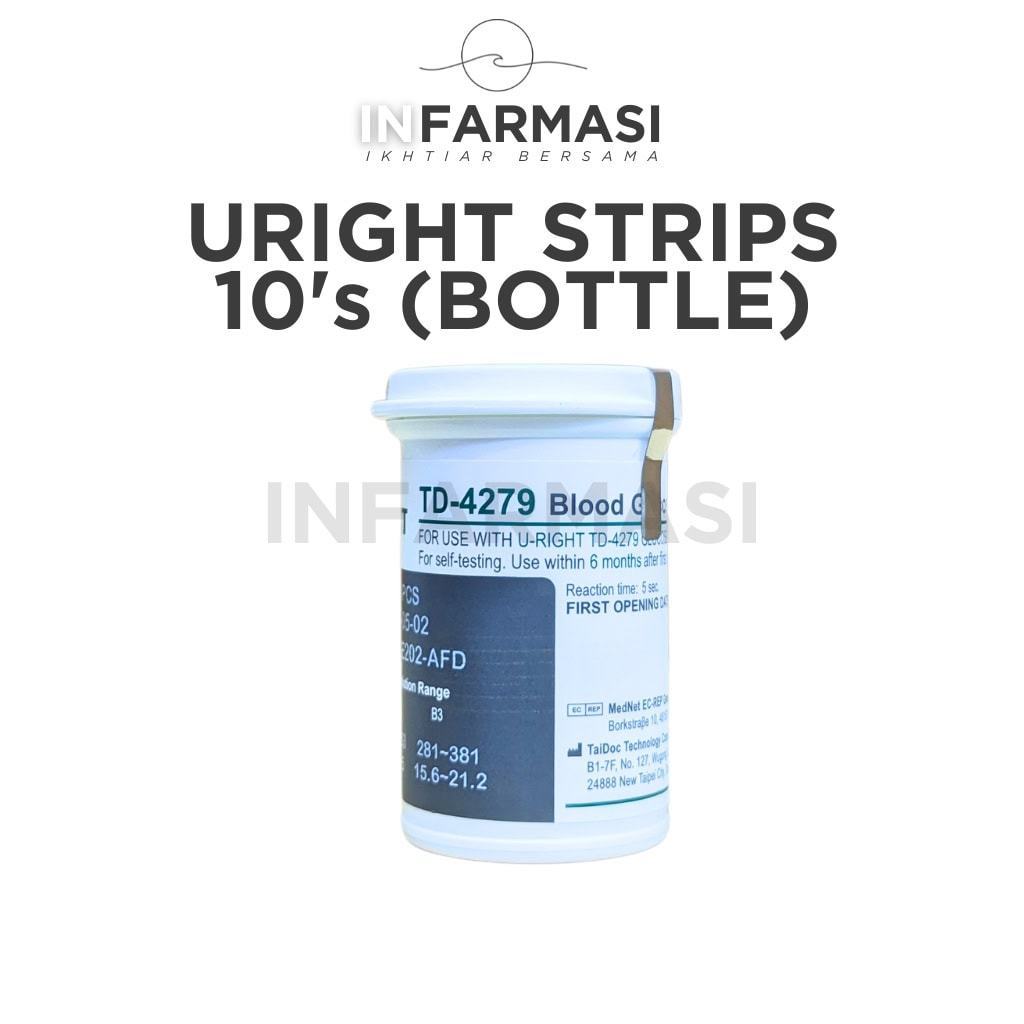 Uright TD-4279 Blood Glucose Test Strips 25's (Bottle) / 25's x 2 (Box) | Glucose Meter Strips