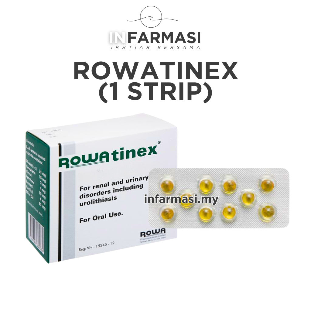 Rowatinex Capsule 10 Biji (1 Strip) - Ubat Pil Pecah Batu Karang, Kencing Tak Lawas & Kerap Kencing Kotor