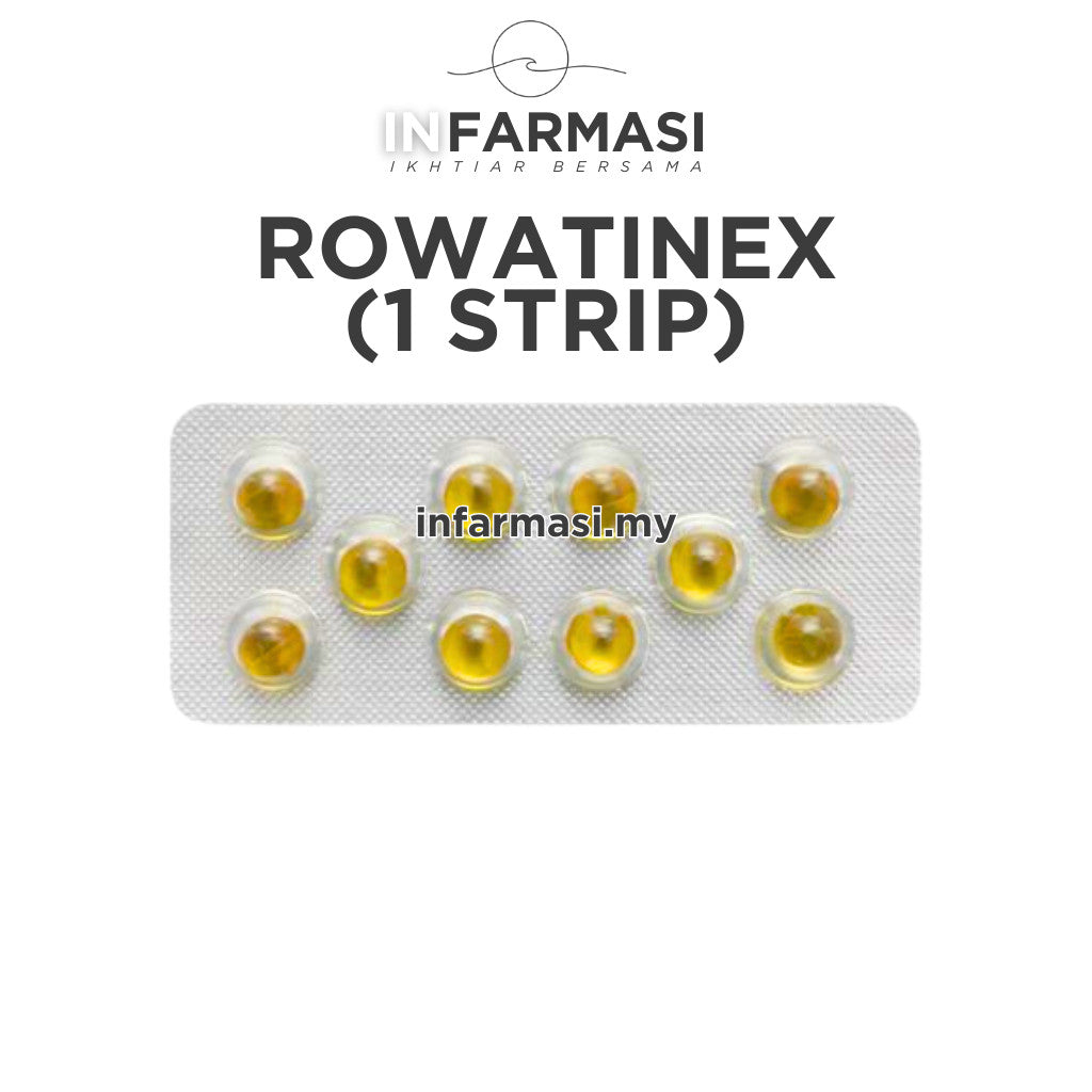 Rowatinex Capsule 10 Biji (1 Strip) - Ubat Pil Pecah Batu Karang, Kencing Tak Lawas & Kerap Kencing Kotor